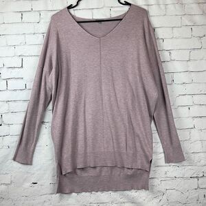 Charlotte Russe Sweater Womens Small V Neck Hi Low Tunic Soft Stretch Pink
